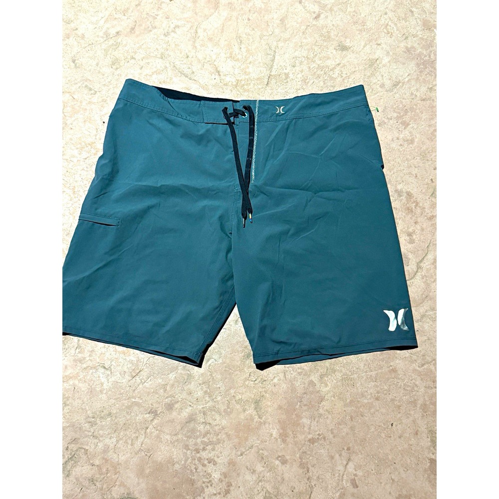 Hurley Phantom Men's Solid Gray Board Shorts Size 34 Drawstring Back Pocket